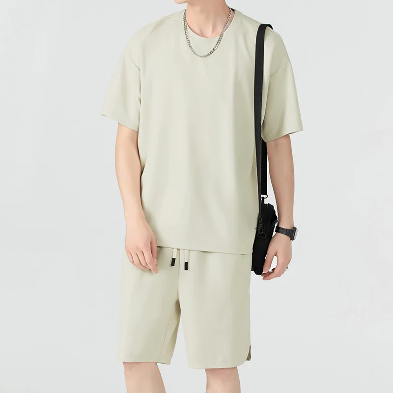 Summer Quick Men's Sets Fashion Drying Casual Breathable Short Sleeve Sports Tracksuits T-shirt+shorts Brand Basketball Full