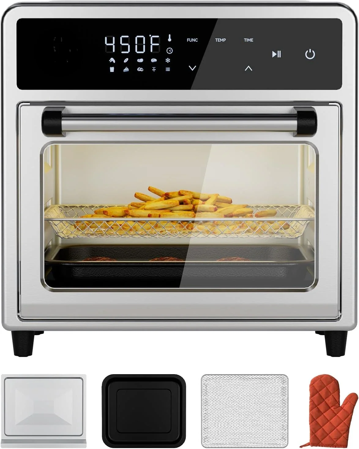 

Kitchen -Toaster Oven Air Fryer Combo,10-in-1,8 Touch Screen Presets,12.6 QT Countertop Oven，Digital Display and Controls，St