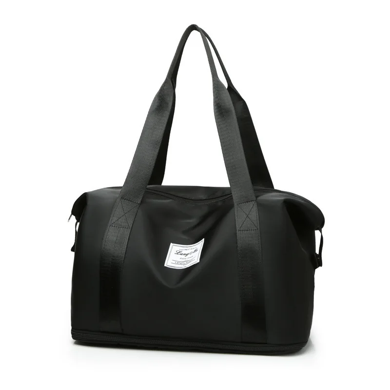 Женская дорожная сумка большой емкости, расширяемая вместимость, водонепроницаемая, складная, для сухого и влажного разделения, дорожная сумка, корейская сумка для фитнеса, йоги