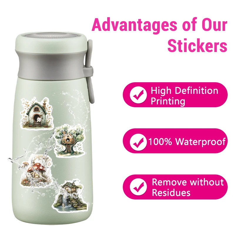 50 قطعة من ملصقات المقصورة على شكل حيوانات كرتونية لطيفة، ملصقات كاواي فاخرة لبيت الحيوانات، شارات فينيل جمالية مقاومة للماء