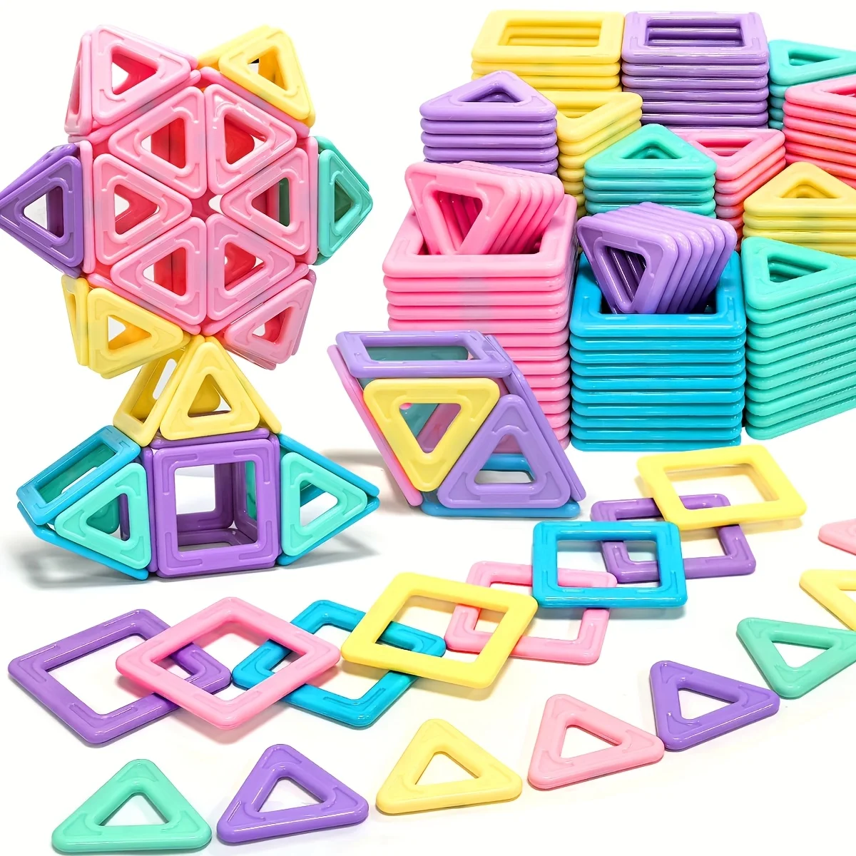 

Macaron Magnetic Tiles Toy Small Size, Magnetic Building Blocks Children's Educational Puzzle Game, Birthday Holiday Gift