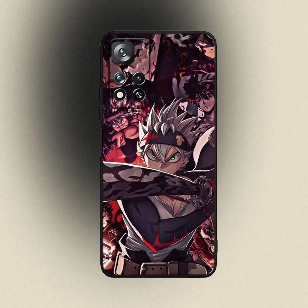 Custodia per telefono B-Black Clover Asta per Samsung Galaxy A 91,80,73,72,53,52,51,22,5G,Plus,J,Nota Cover morbida nera