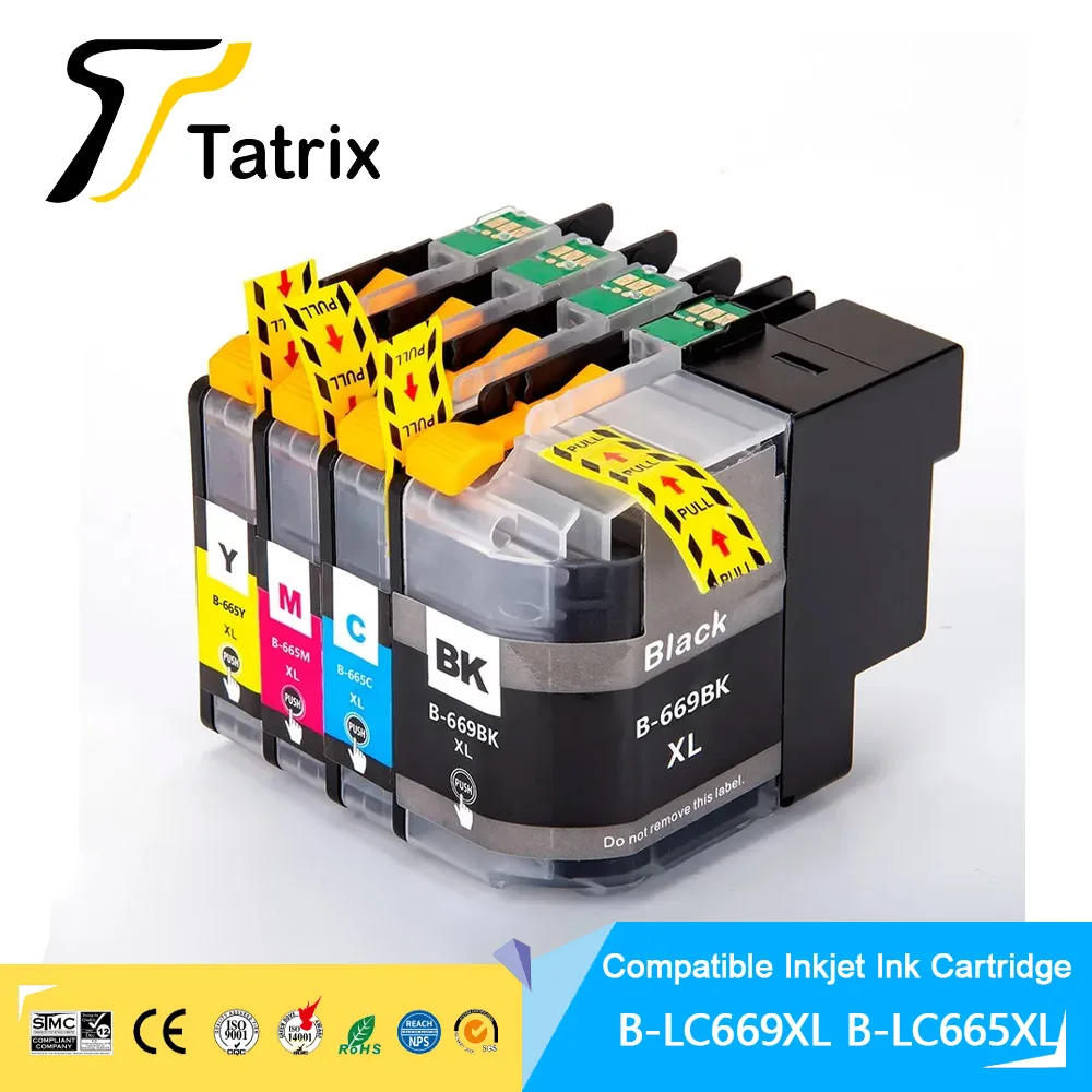 

Tatrix LC665 LC669 LC665XL LC669XL LC 665 669 Цветной совместимый картридж премиум-класса для принтера Brother MFC-J2320 MFC-J2720