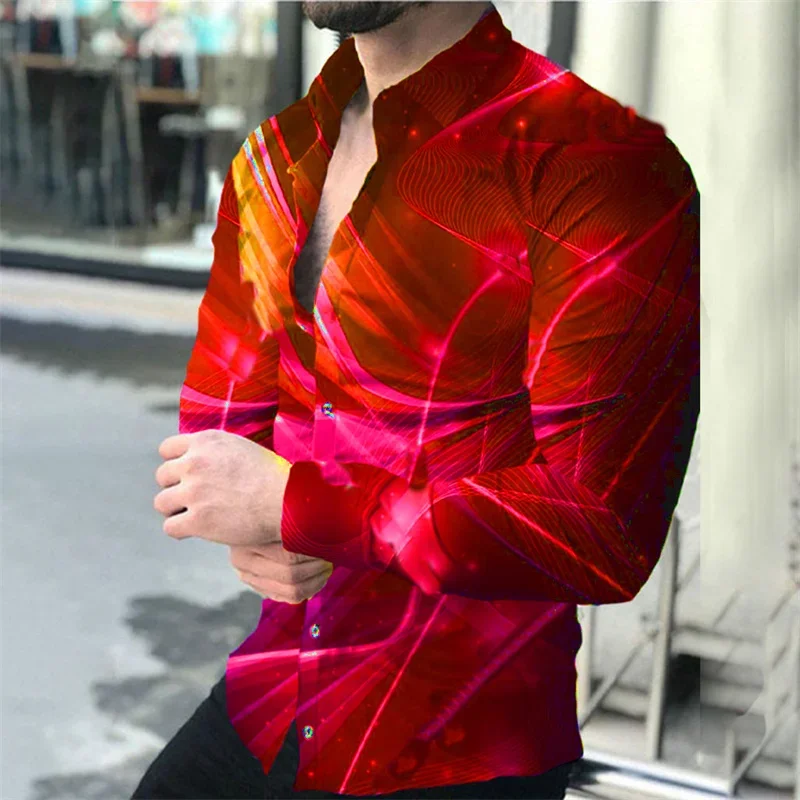 Shirt Men's Fashion Luxury Party Pink Red Blue HD Pattern Designer Design 2024 New Style Hot Sale Soft Comfortable Plus Size