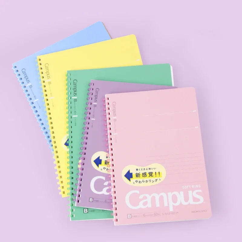 1pc Japan KOKUYO Soft Ring Notebook Limited New Candy Color B5 40 Pages A5 50 Pages Coil Notebook Workbook Japanese Stationery