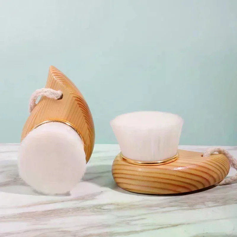 فرشاة تنظيف عميق للرؤوس السوداء، فرشاة تدليك الوجه، العناية بالوجه، مقبض خشبي، فرشاة تنظيف الوجه، ألياف ناعمة، تقشير الشعر