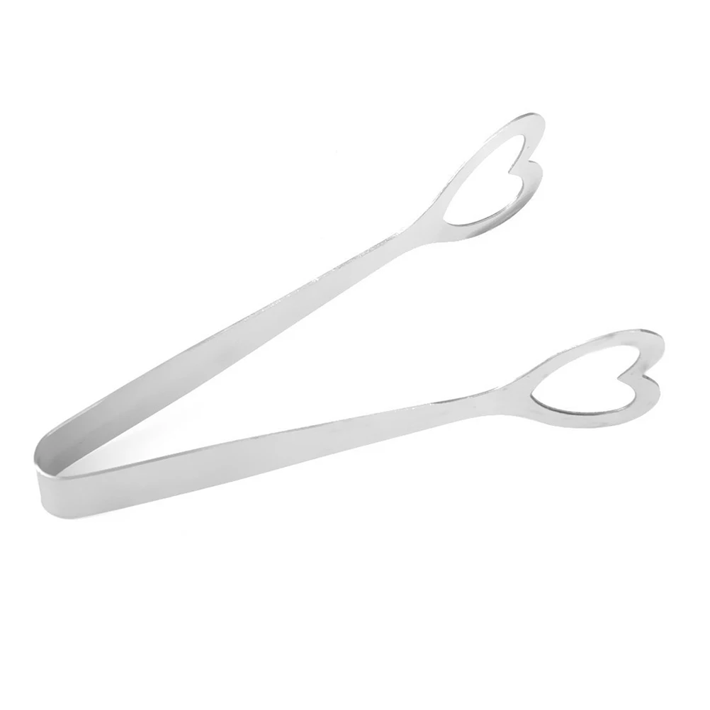 

Love Heart Tongs Stainless Steel Ice Clips For Kitchen Wedding Stainless Steel Tongs Party Home Office Use Silver 4.17Inch