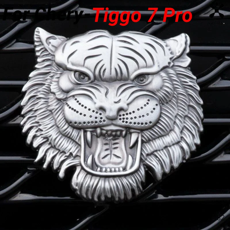 For Chery Tiggo 7 pro 8 Pro Grill High-grade metal tiger head decoration Car Emblem Badges Decal Racing Metal Sticker Styling