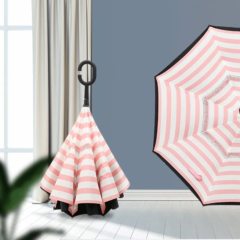 

Unisex Oversized Auto-Reverse, Vehicle StormProof Umbrella, Standing Double Layer C-Hook, All-Weather Shelter