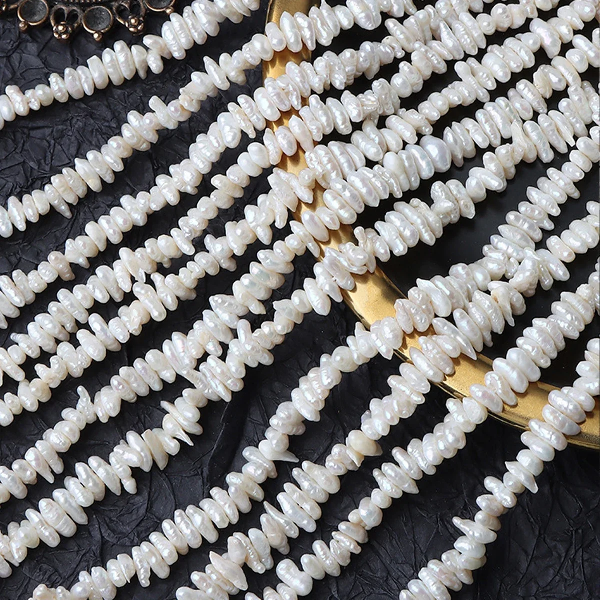 

Natural Freshwatrer Pearl Wolf Toothed Flat Beads 5-8mm 100% Charms for DIY Women Men Necklace Jewelry Making Accessories