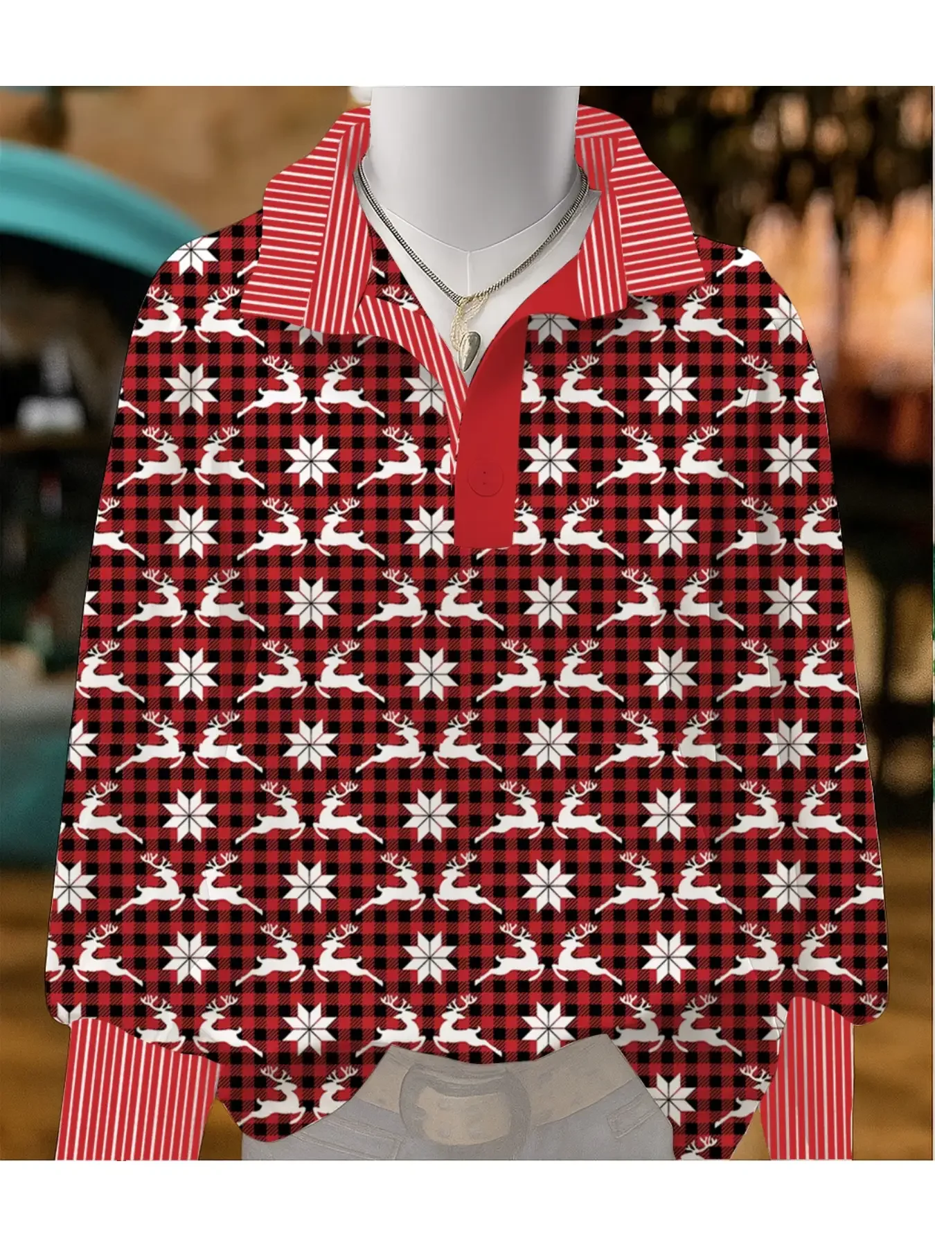 Women's striped personalized fashion shirt, multi-color striped collar, Plain checkered shirt for women