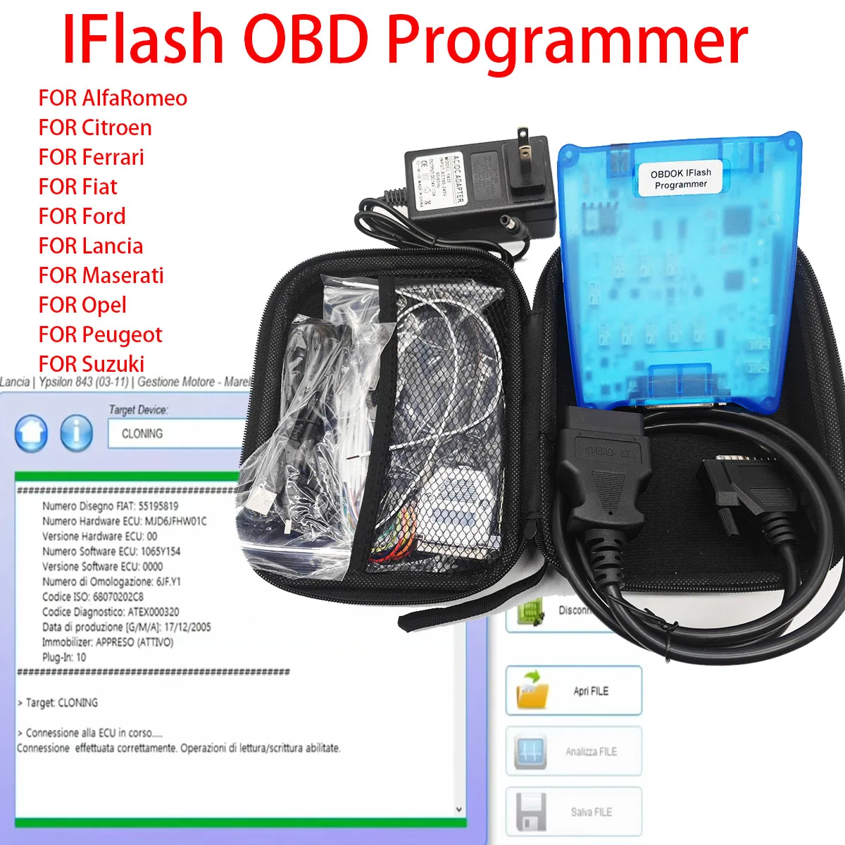 IFlash OBD Programmer Multifunctional ECU BCM BSI Tools Support Body Computer for Fiat for Alfa OBD2 Immobilizer