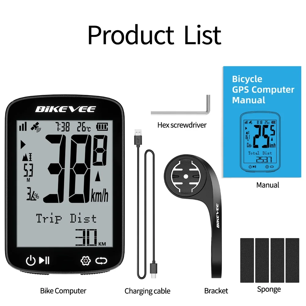 

Wireless GPS Bicycle Computer Bike Speedometer Odometer with Automatic Backlight Professional Data Analysis Cycling Computer