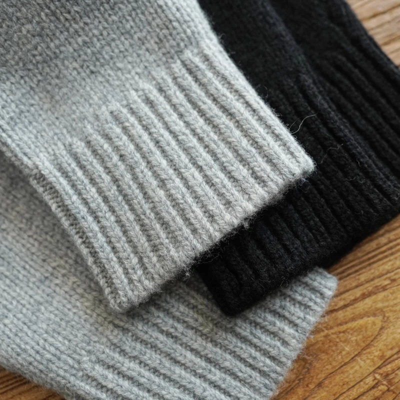 Sauce Zhan Mens Lambswool Sweater Winter Warm O-neck Wool Pullovers 100% Wool Thickened TurtleNeck