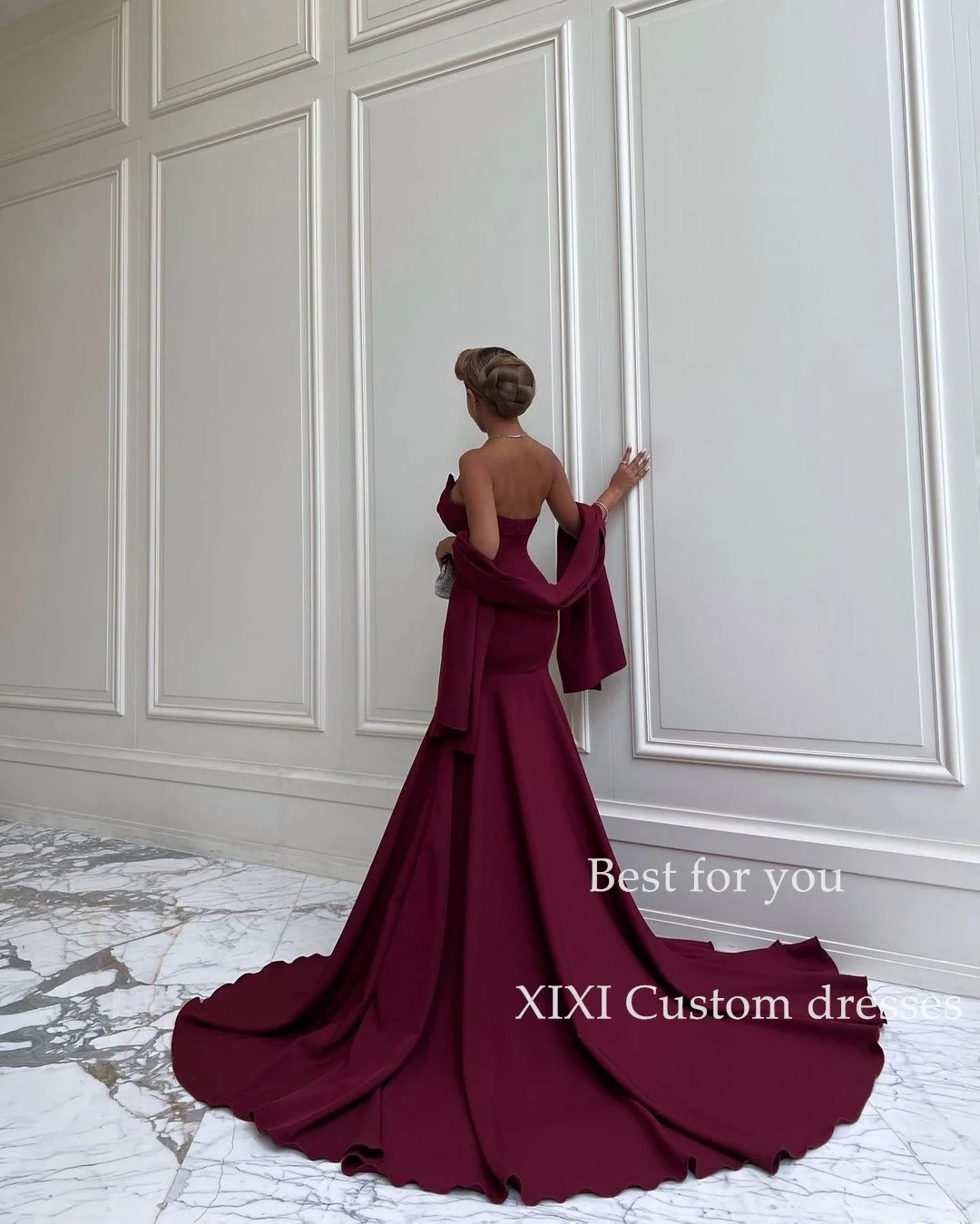 XIXI-vestido de noche largo hasta el suelo de gasa, traje elegante con cinta Para boda, Para Eventos Especiales