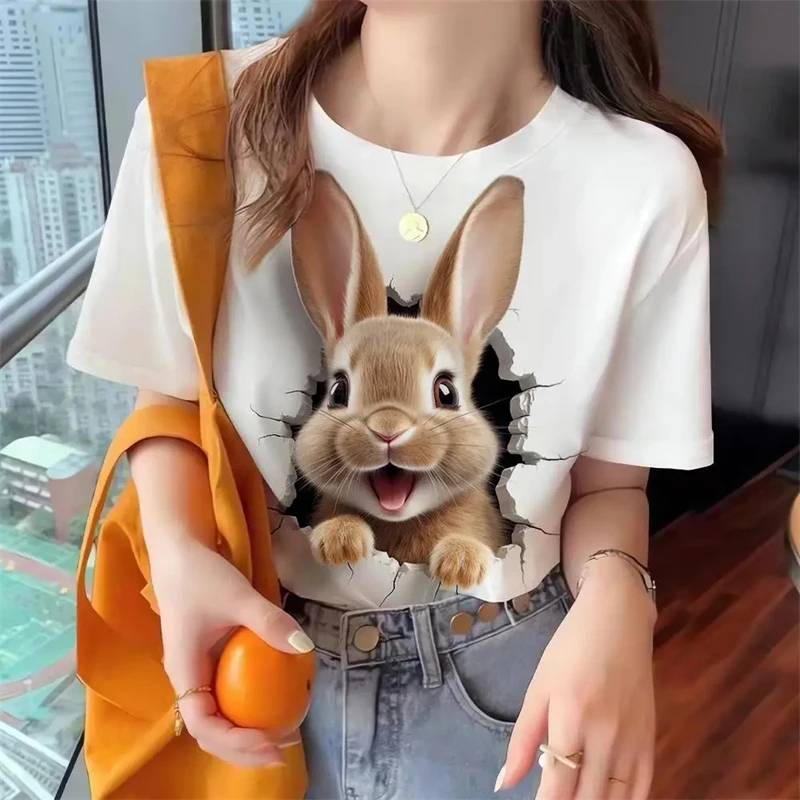 Top kobieta urocza koszulka damska z nadrukiem zwierząt Oversized T Shirt popularne ubrania damska odzież z krótkim rękawem koszulki bluzki
