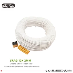 Silicon rubber carbon fiber heating wire 10 to 100 Meters SRAG 12K 2MM heating wire, new infrared high-quality heating cable