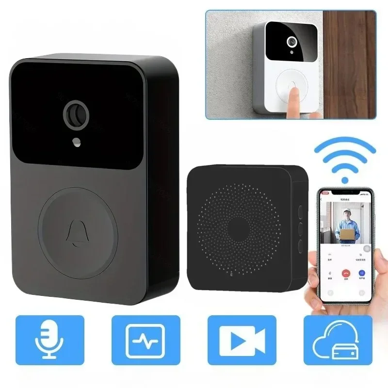 

WIFI Video Doorbell Camera Night Vision HD Wireless Smart Home Security Battery Door Bell Two Way Intercom Voice Change for Home