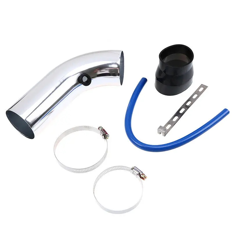 Universal 76mm Car Racing Cold Air Intake System Turbo Induction Pipe Tube Kit Aluminum With Cone Air Filter Inlet Accessories