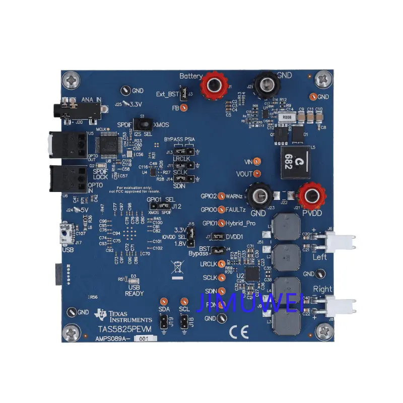 TAS5825PEVM D-class audio amplifier with Hybrid Pro algorithm evaluation module