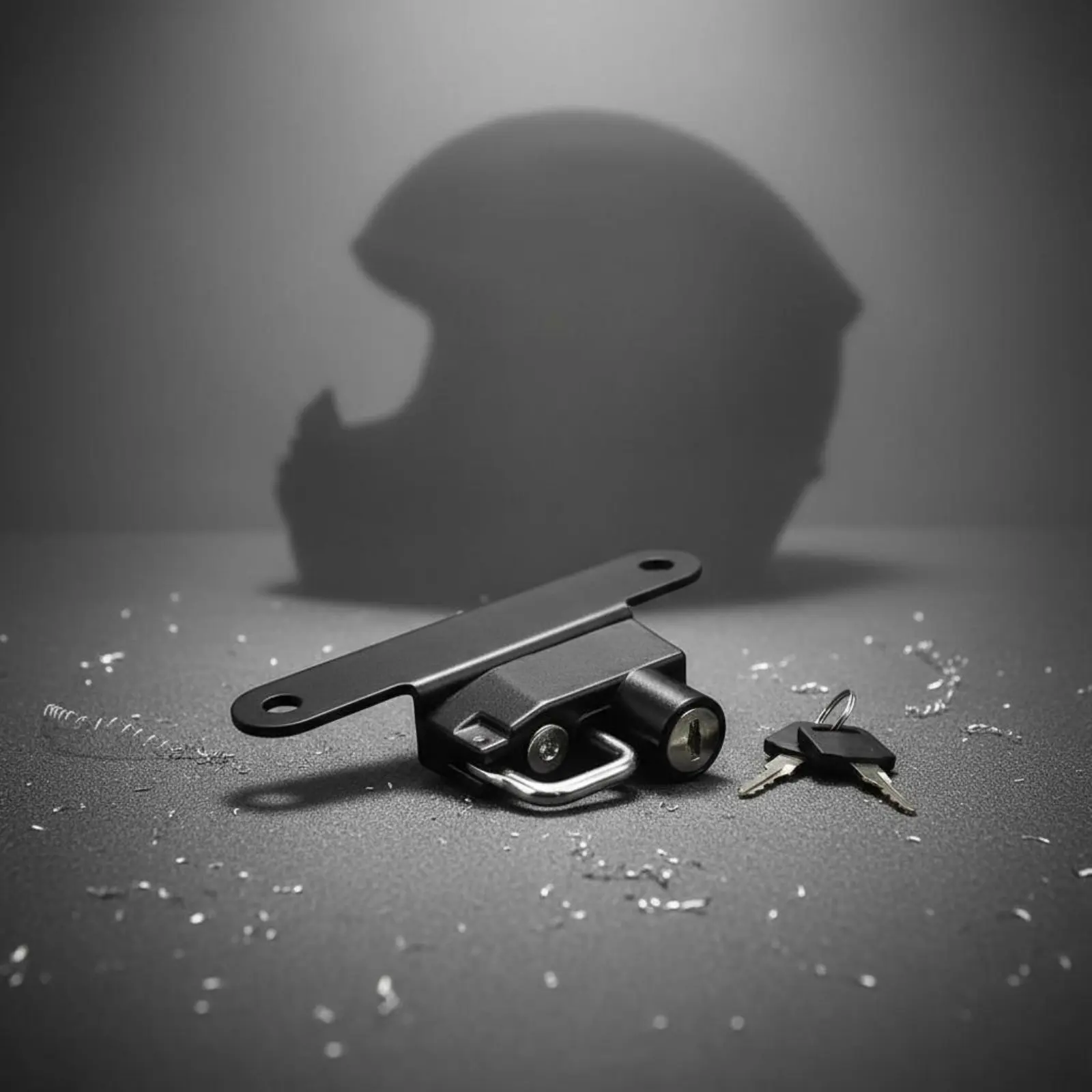 Motorcycle Helmet Lock with Keys Helmet Anti Theft Lock Vehicle Accessory Easy Install Metal Build for Parking, Outdoor