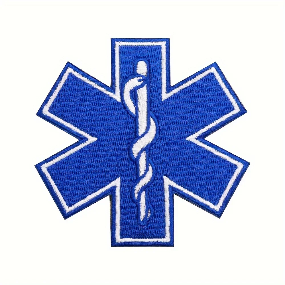 EMT Star of Life Patch, Moral-Aufnäher mit Klettverschluss, EMS, Rettungssanitäter, medizinisches Kreuz, bestickter Erste-Hilfe-Taktik-Aufnäher, Militär – Detail 4