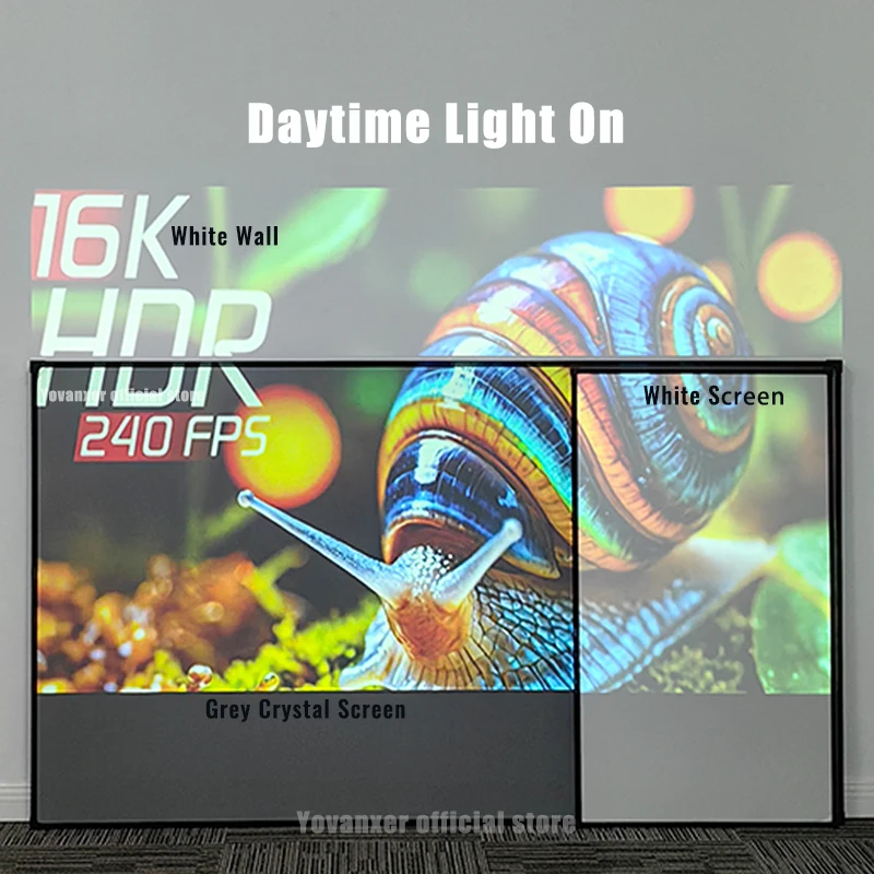 

16:9 Grey Crystal ALR Projector Screen 100 120 150 Inch Ambient Light Rejecting Fixed Frame with 1CM Border 4K 8K Projection