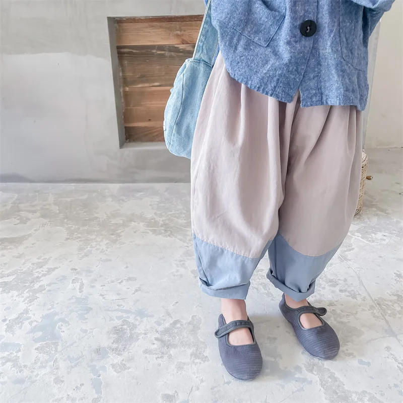 2025 New Arrivals Children's Japanese Autumn Washed Cotton Harem Pants Boys' and Girls' Casual Pants