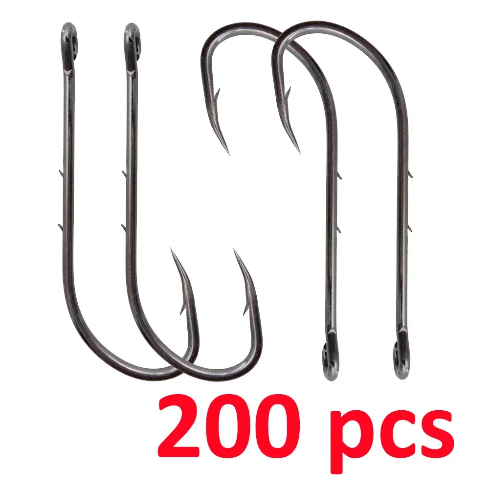 200 pcs Baitholder Fishhook Carp Fishing Hooks Jig Big Barbed Hook High carbon steel Hook Hirisis Fishing hook Tacke box fishing