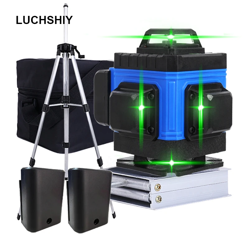 

360 3D 4D Laser Level Self Leveling USB Rechargeable Lithium Battery Tool Green Vertical Horizontal Cross Lines Indoor Outdoor