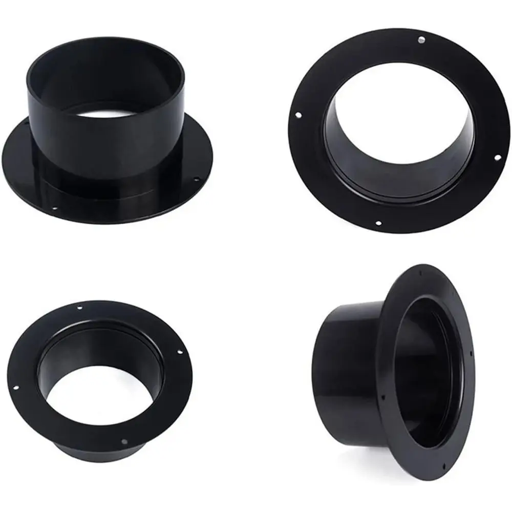 Household Accessories Round Wall Flange Connector Black Plastic Exhaust Pipe Connector Air Ducting Connection Ventilation Pipe