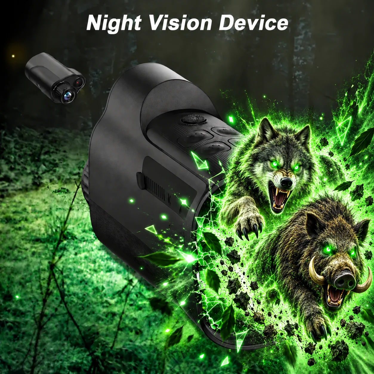 10X Digital Zoom 800m Night Vision Monocular with 2-inch HD Screen & Starlight Sensor, 5W IR, HD Photo/Video, Rechargeable for Hunting, Wildlife, Camping, Security, Suitable for Hikers, Backpackers