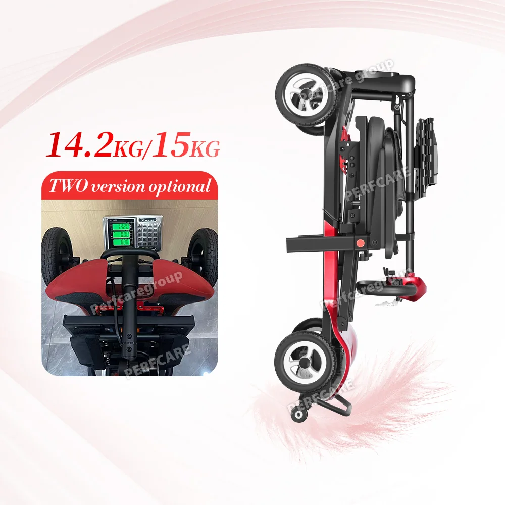 Easy Folding Compact Size Cheap Shipping 14kg Lightweight Mobility Scooter 125kg Load Brushless Strong Climbing for Large User