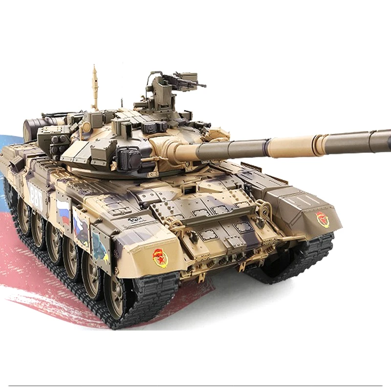 

RC Tank T90 Metal Tracked Main Battle Tank Can Start The Sound Henglong Military Electric Tank Model Toy