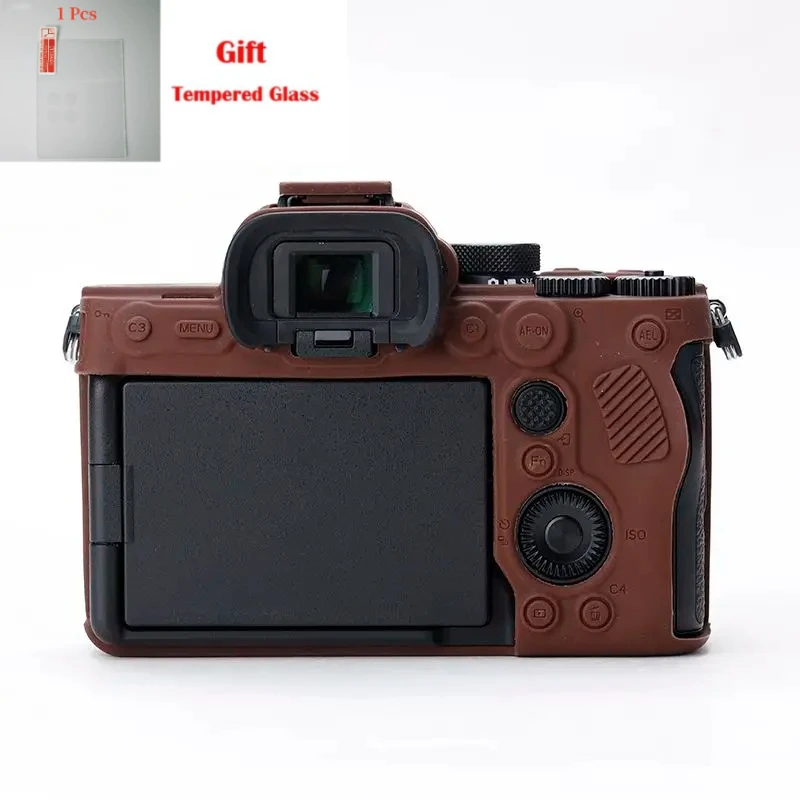 For Sony A7IV/A74/A7M4 Protective Case Soft Shell Shockproof Scratch-Resistant a7m4 Soft Rubber Cover + 1 PCS Free Tempered Film
