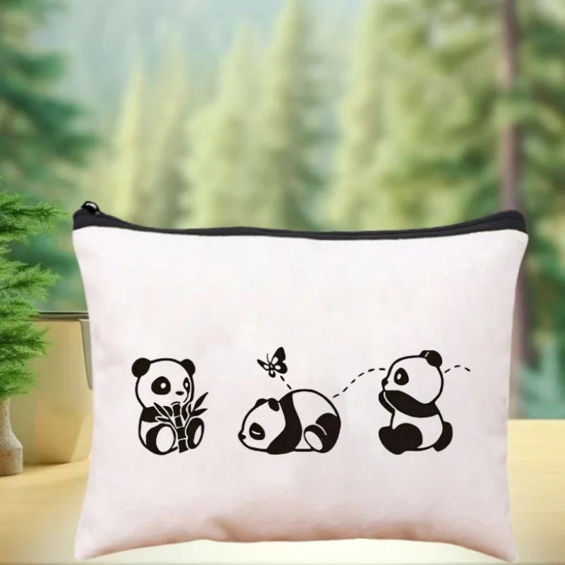 

Косметичка Panda Canvas - легкая косметичка из полиэстера с застежкой-молнией, идеально подходит для путешествий, в качестве подарка учителю, подружке невесты.