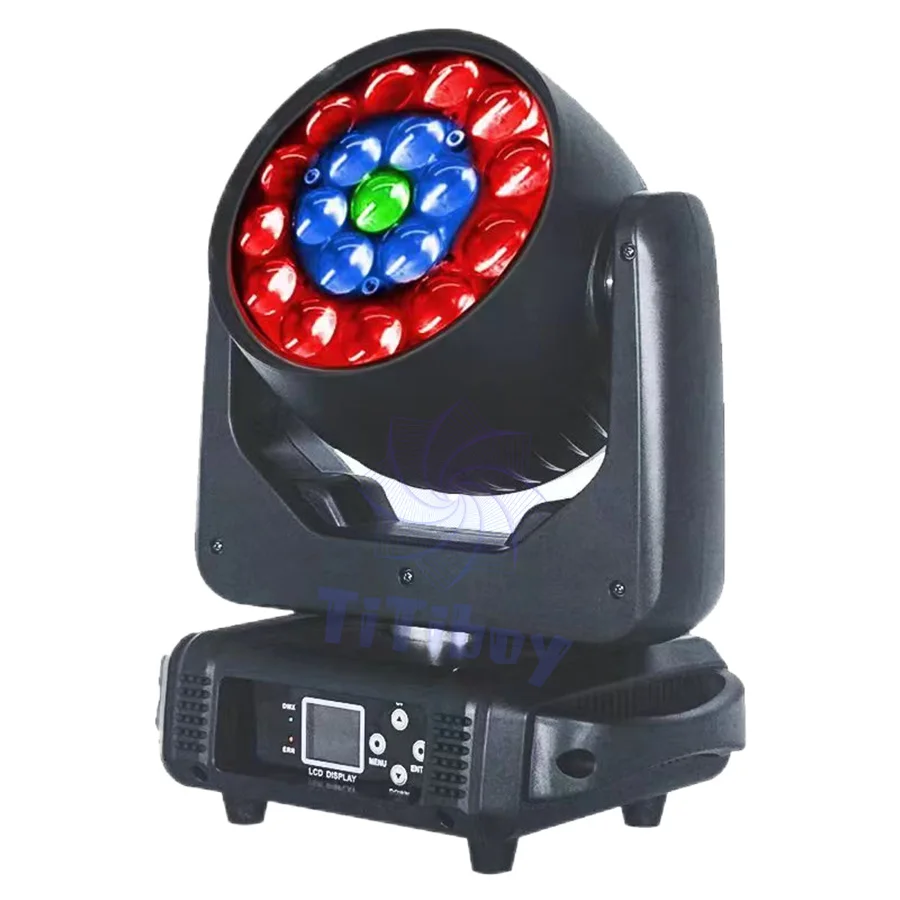 Imagem -02 - Flycase-led Móvel Cabeça Luz 19x15w Rgbw Feixe Mais Lavagem Zoom Festa Discoteca Bar Pista de Dança Iluminação Efeito Palco Pcs