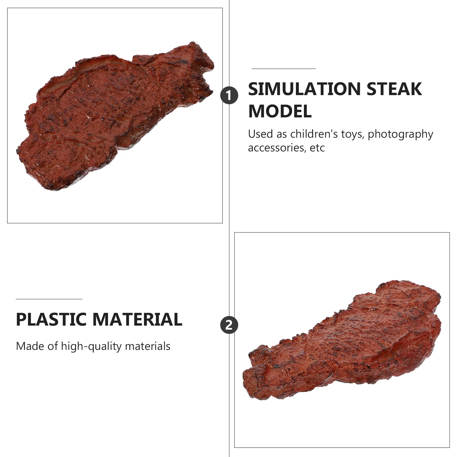 Food Model Simulated Toy Educational Fake Steak Toys Photography Prop Simulation Cooking Plastic