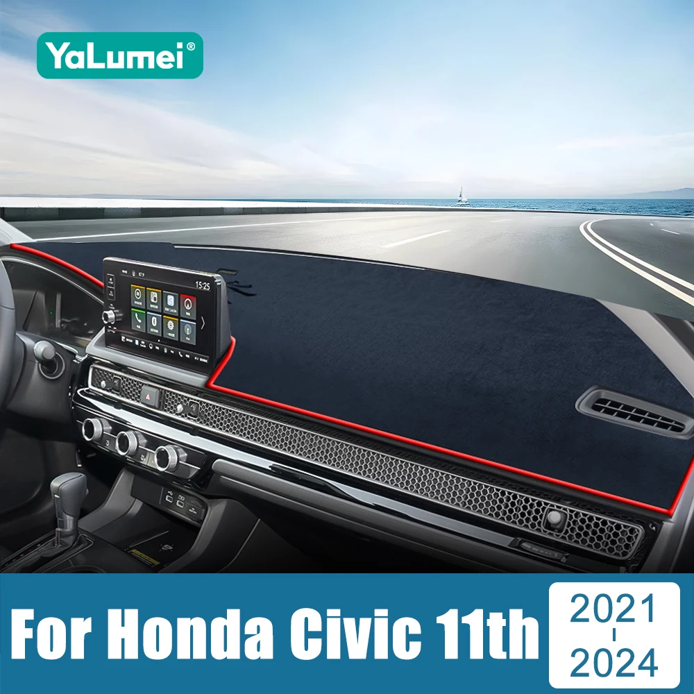 

For Honda Civic 11th Gen 2021 2022 2023 2024 2025 Car Dashboard Cover Pad Sun Shade Mat Anti-UV Non-Slip Instrument Panel Carpet