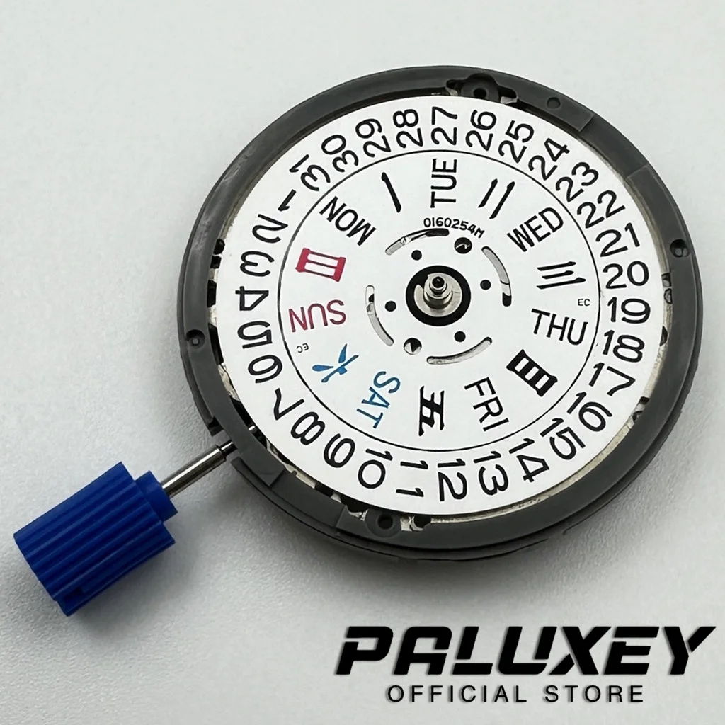 Juego de vástago de piezas de reloj NH36, 24 joyas, movimiento automático, día-fecha blanco, corona 3:00 a 3,0/3,8 en punto, NH36