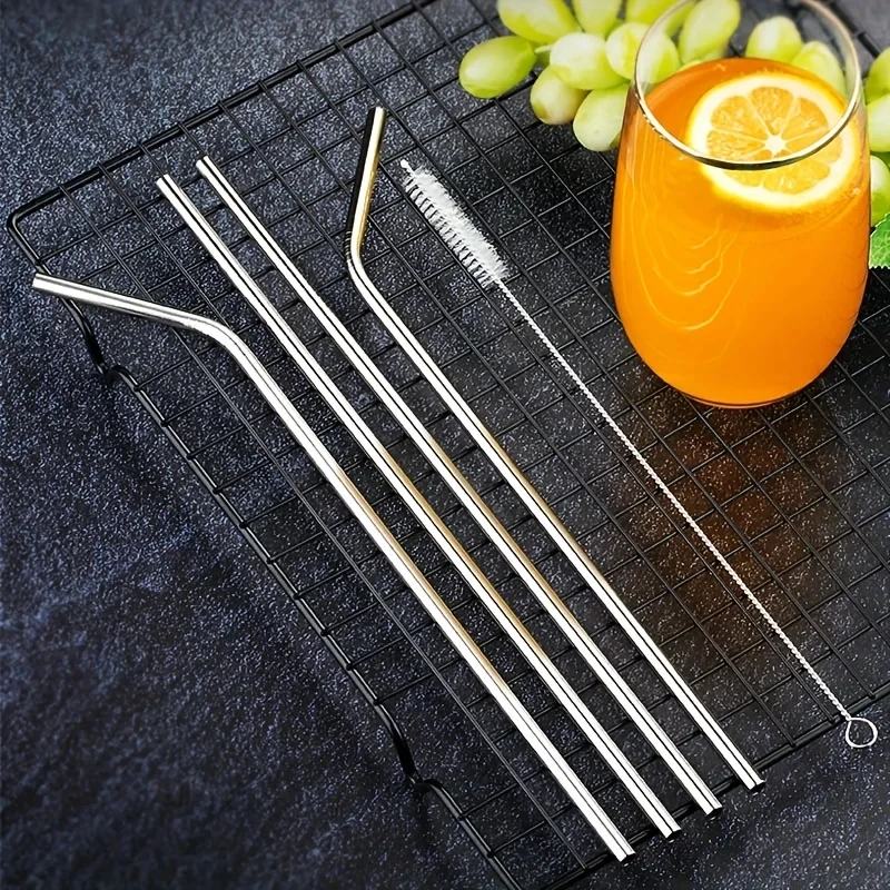 Stainless Steel Straw Set, Colorful Metal Straw, Bar Beverage, Coffee Juice Milk Tea, Environmental Protection Beverage Utensils