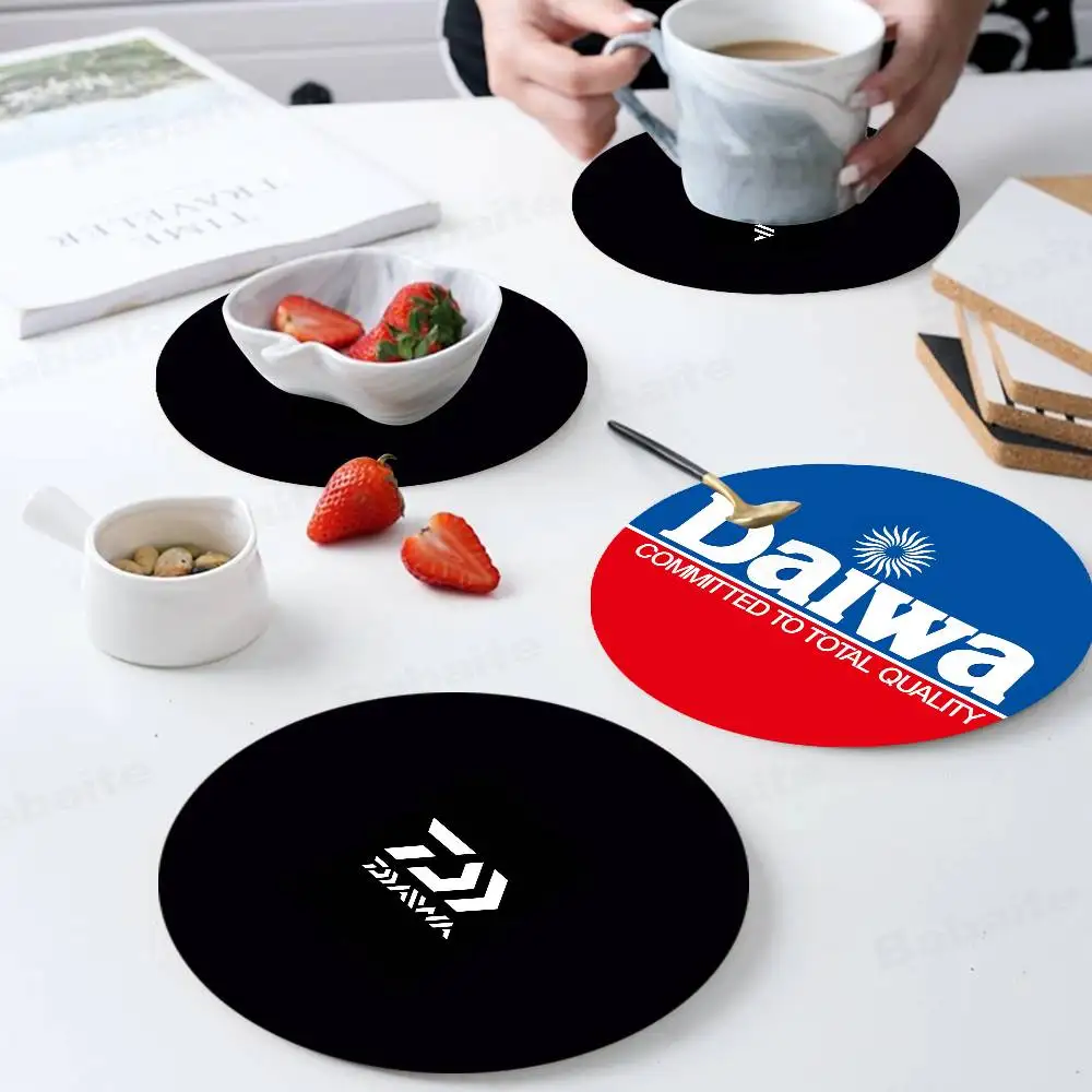 Fishing Brand D-Daiwa Round Coasters Insulated Durable Cups Coffee Coaster Plate Mats Home and Decoration Kitchen Utensils