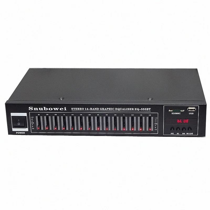 EQ555BT Hifi Home equalizzatore EQ Stereo Garphic a 14 bande con telecomando Radio FM USB Bluetooth