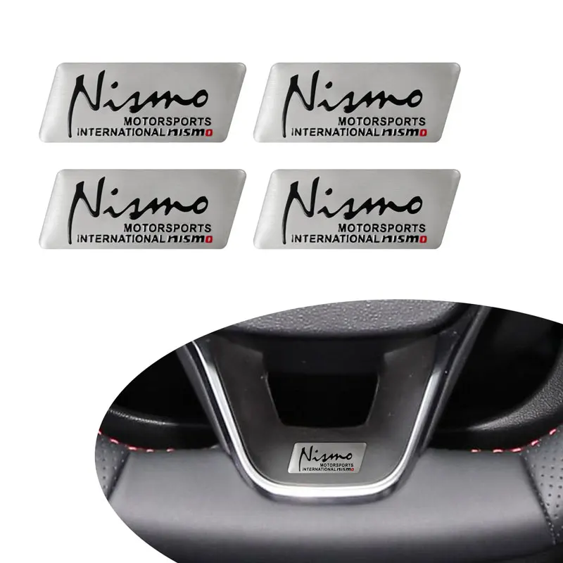 For Nissan Nismo Motorsports International Emblem Car Styling Wheel Center Console 3D Aluminum Sticker Auto Interior Decoration