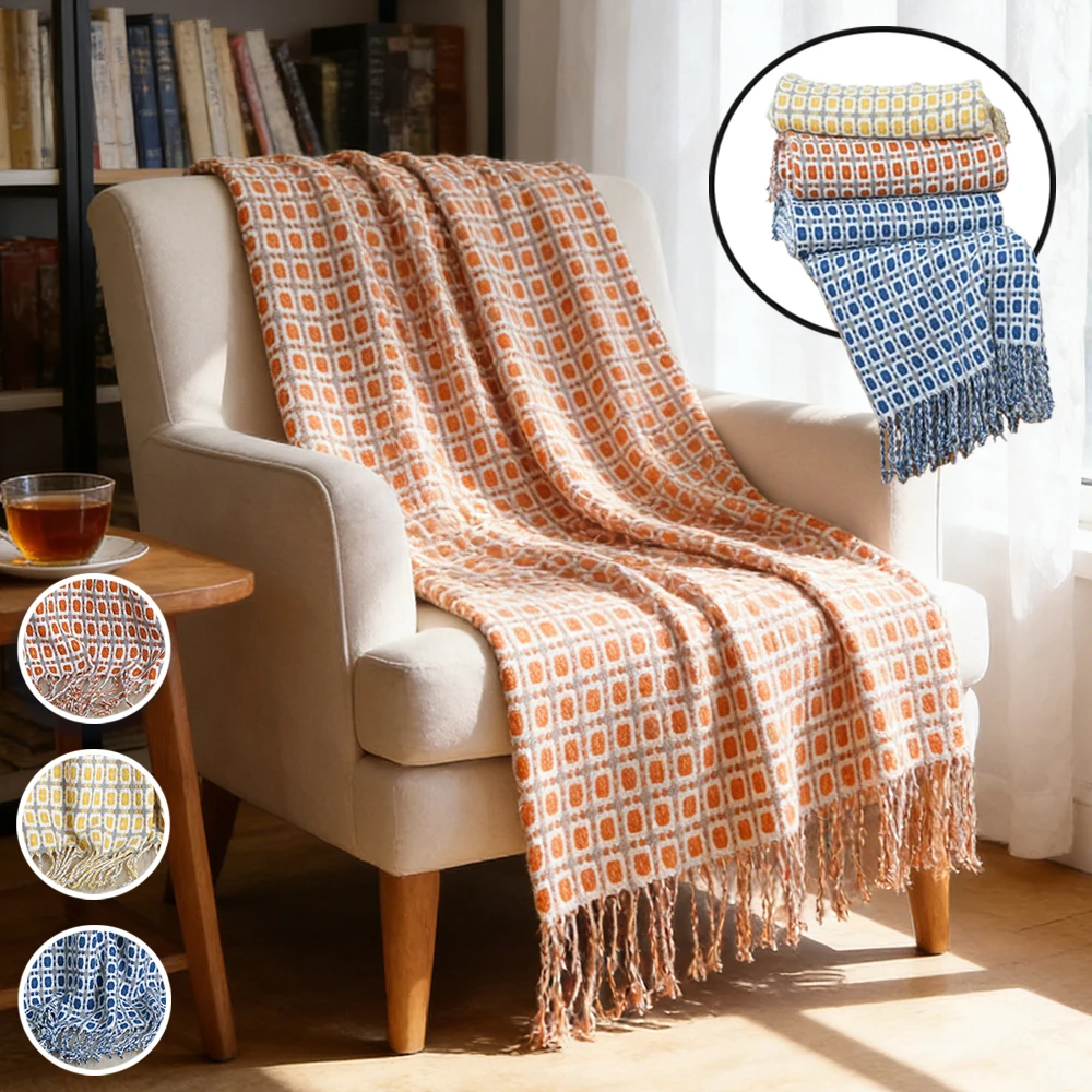 100% Acrylic Bohemian Style Sofa Towel 1PC Anti Slip Sofa Protective Cover Multifunctional Camping Blanket Home Decoration 소파 커버