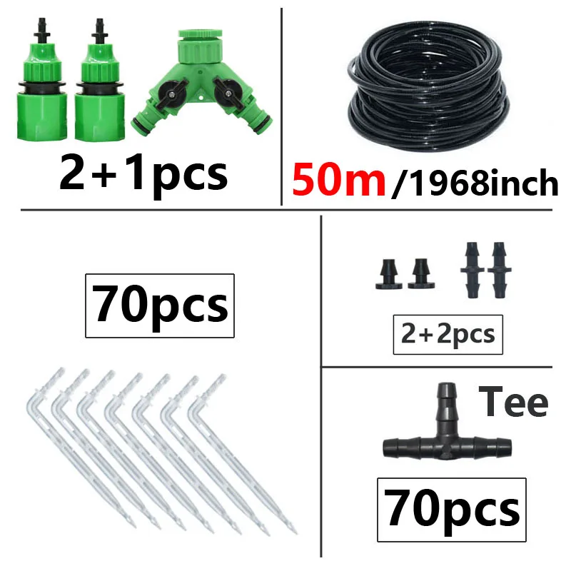 20-50m DIY Drip Irrigation System Automatic Watering Kit Irrigation Garden Hose Garden Tool Set Arrow Dropper Gardening Tool Kit