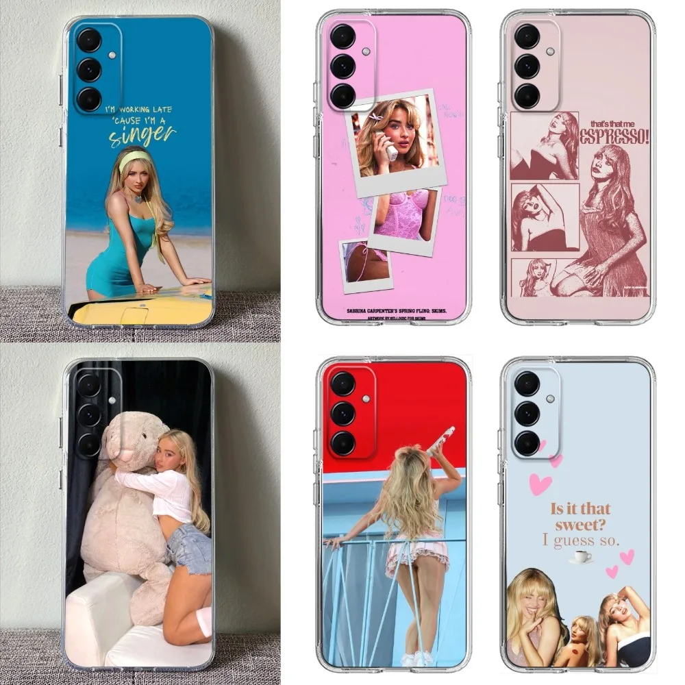 

Singer S-Sabrina C-Carpenter Phone Case Clear Phone Case For Samsung A71,70,52, 50, 40,31,A50,30S,21S Transparent Back Cover