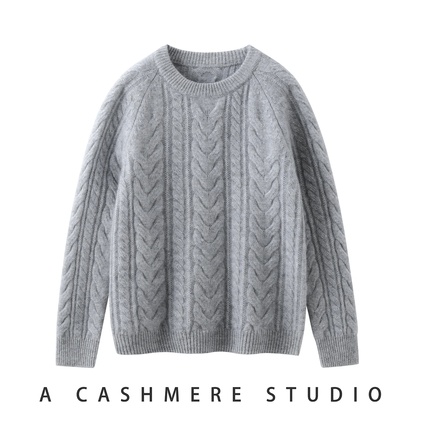 ADDONEE Autumn Winter Children 100% Cashmere Sweater Thick Cable Knit O-neck Long Sleeve Pullover Kids Clothes Cashmere Knitwear