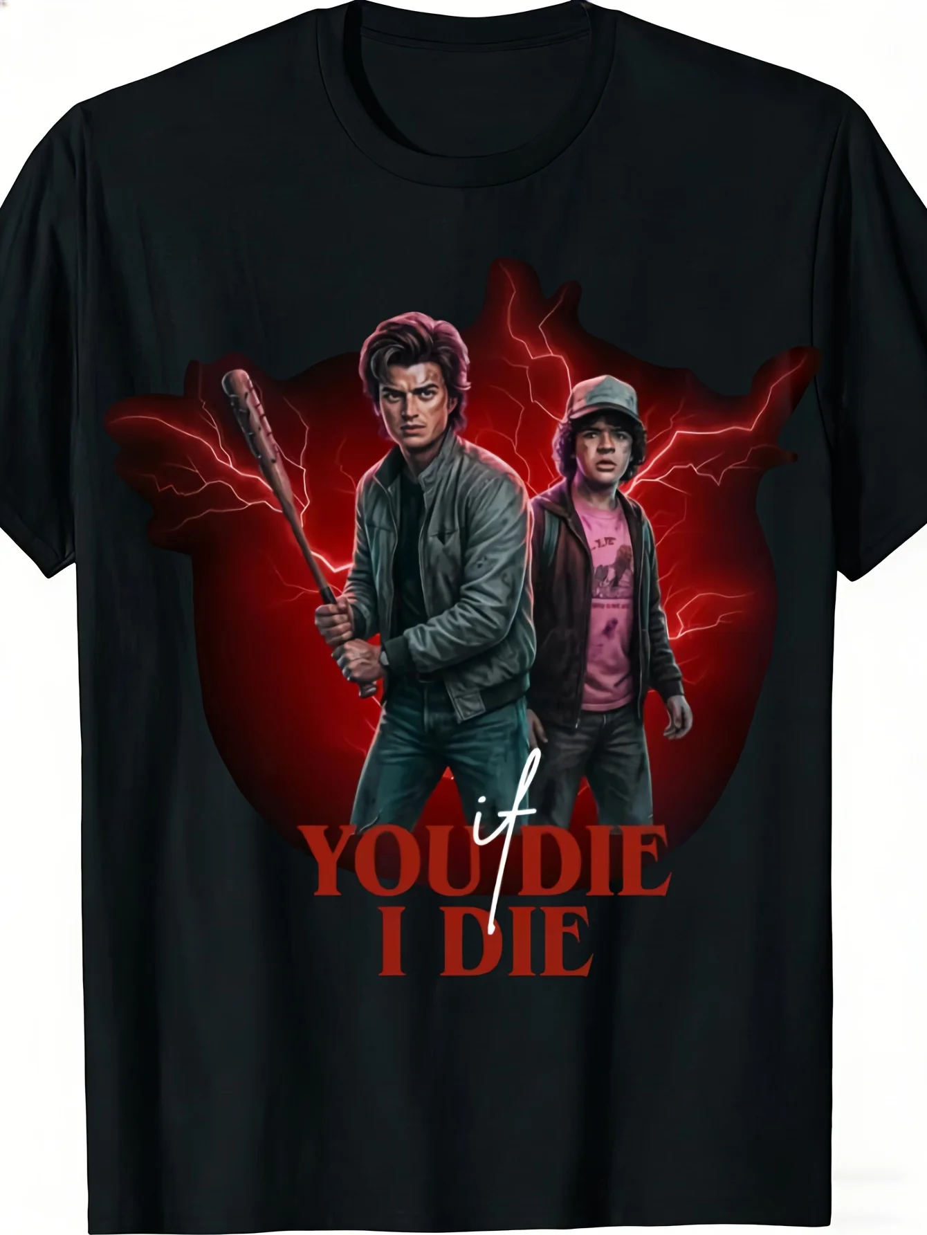 Men'S If You Die, I Die Too T-Shirt| Casual Crew Neck, Suitable All Seasons, Featuring Designs by ST5 Steve& Dustin Design And J