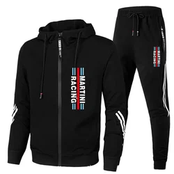 Fato com capuz de corrida Martini masculino, moletom casual, moda esportiva, marca de moda, outono 2022, marca